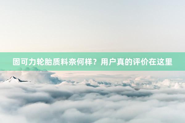 固可力轮胎质料奈何样？用户真的评价在这里